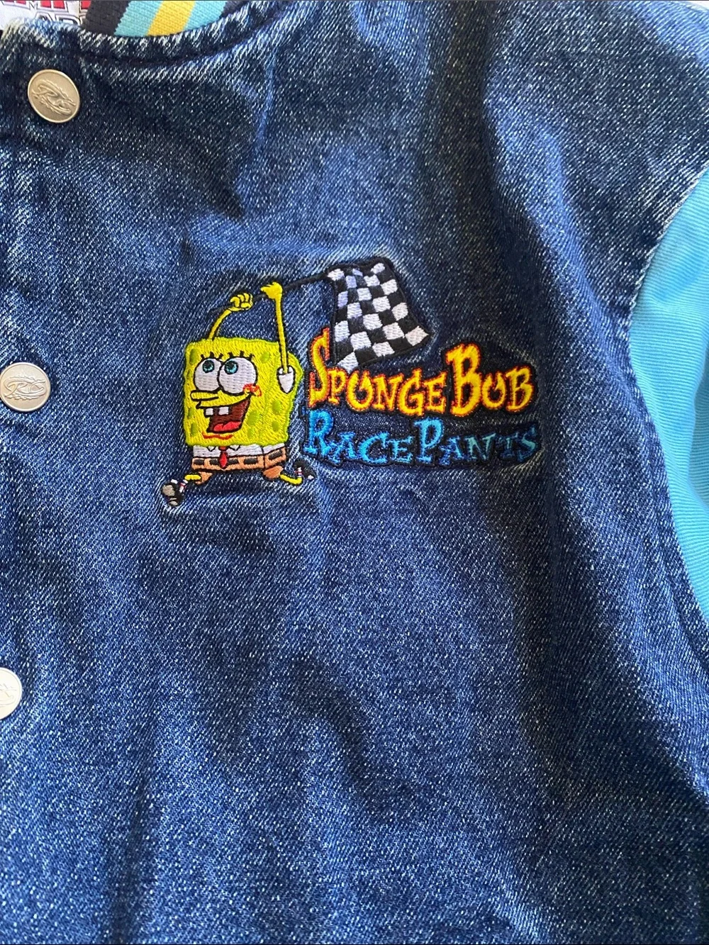 Racing Champions Vintage Sponge Bob Race Pants children’s bomber jacket-large